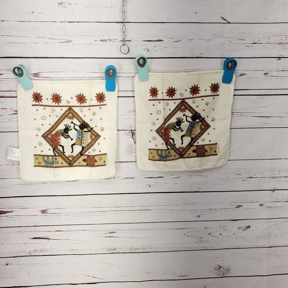 Franco Southwestern Boho Aztec‎ Wash Clothes New Without tags set of 2